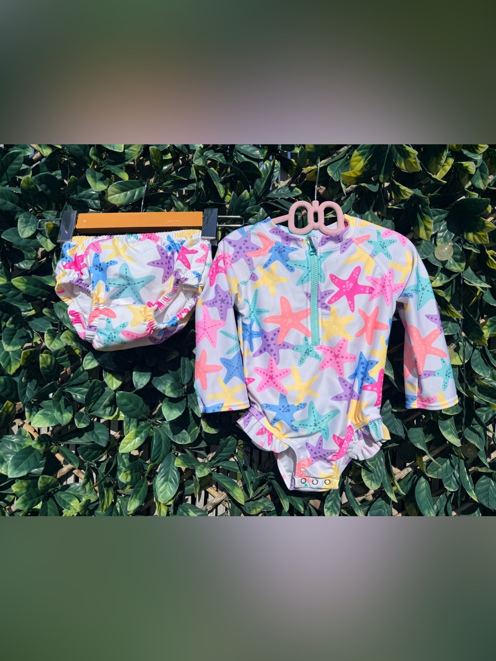 George Starfish Print Rashguard Swimsuit